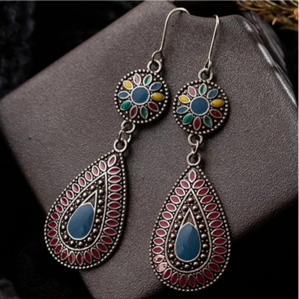 Vintage water Drop statment Earrings